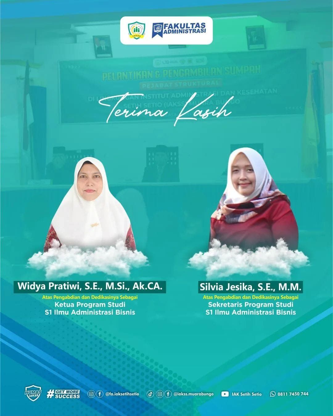 Rektor IAKSS Muara Bungo Lantik Ketua dan Sekretaris Program Studi S1 Ilmu Administrasi