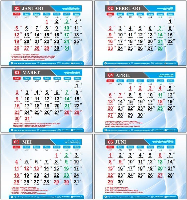 Kalender Hijriah Tahun 2025 Link PDF dan Download