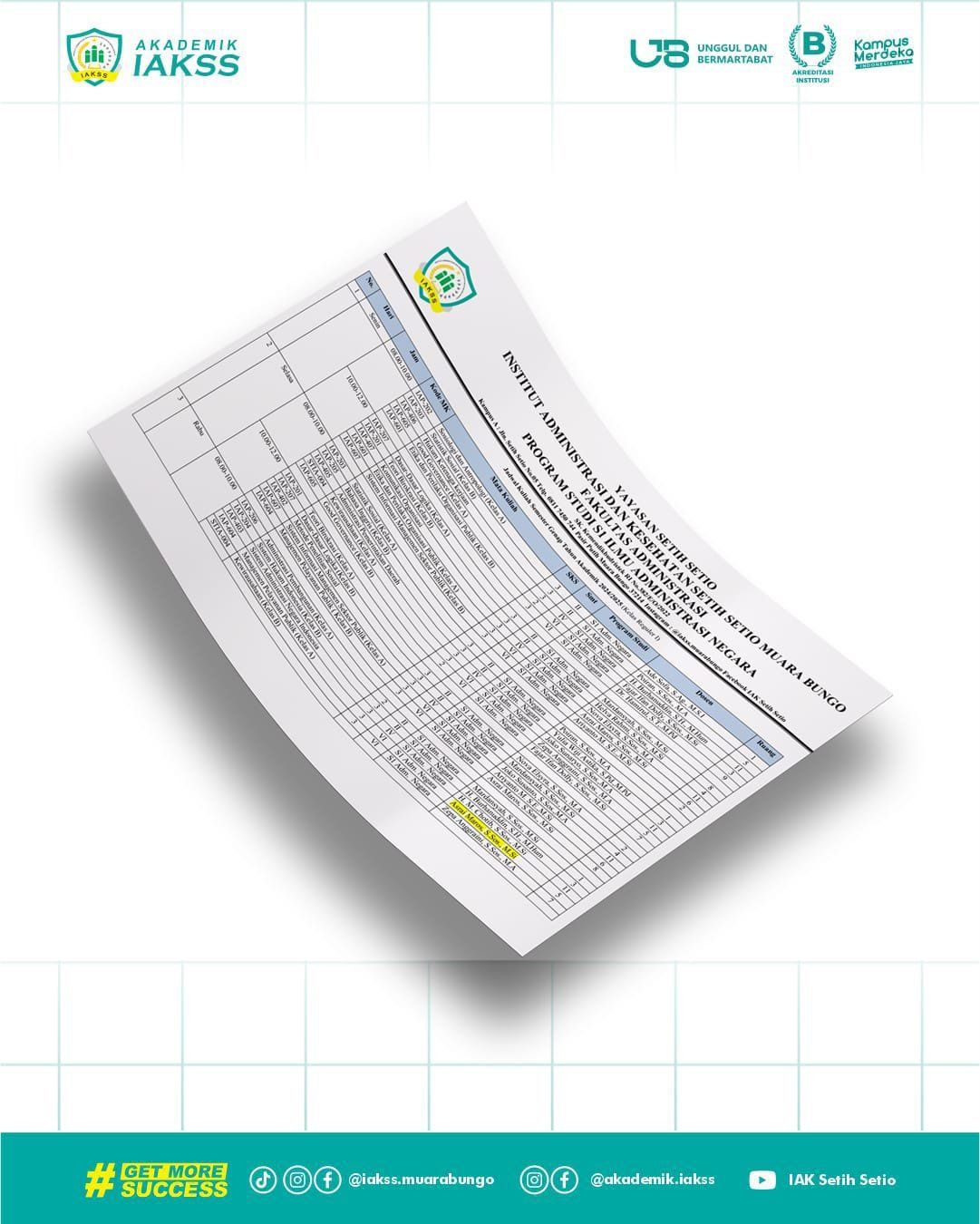 Roster Perkuliahan Semester Genap Tahun Akademik 2024/2025