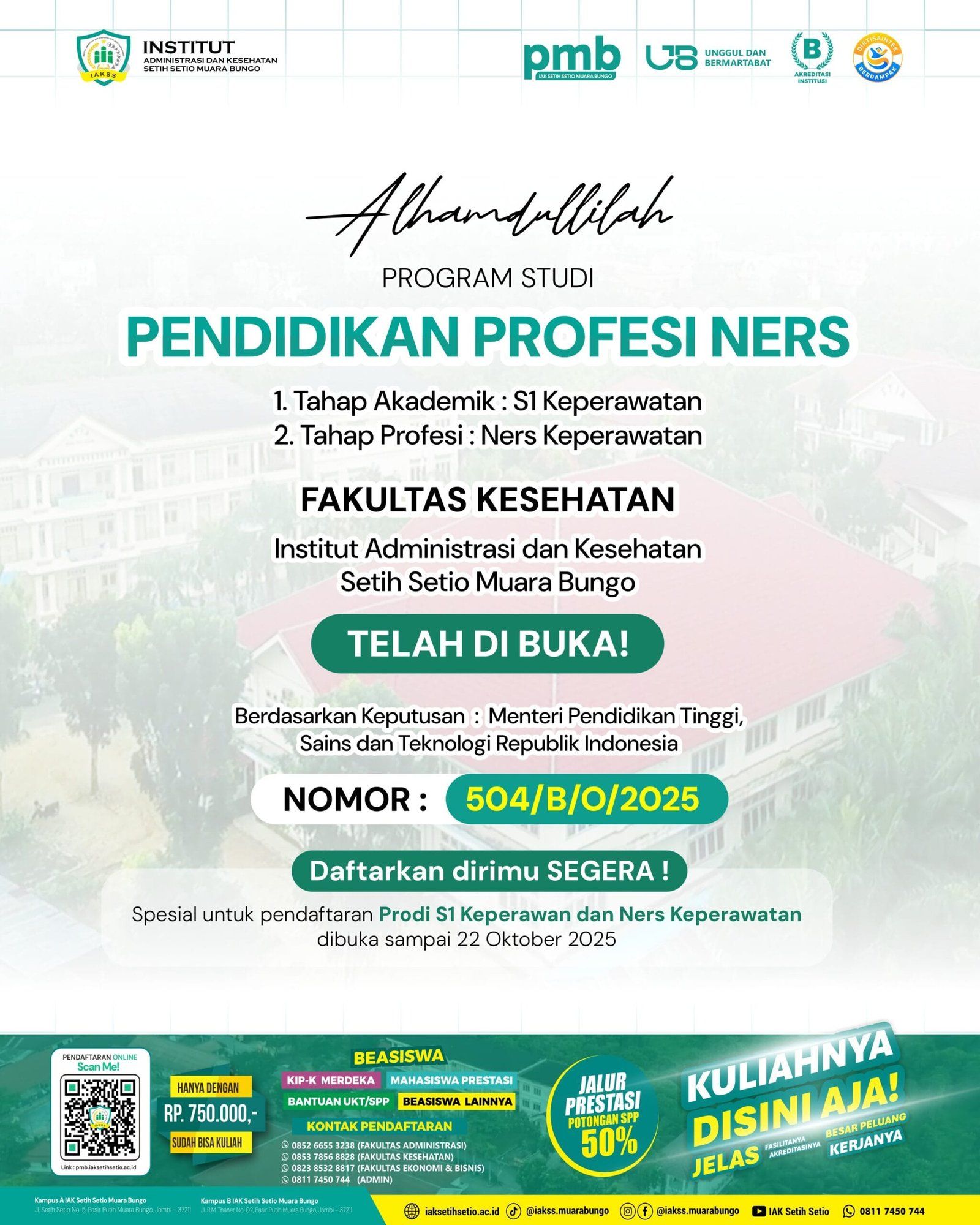 Alhamdulillah FKES IAKSS berhasil menambah program studi baru