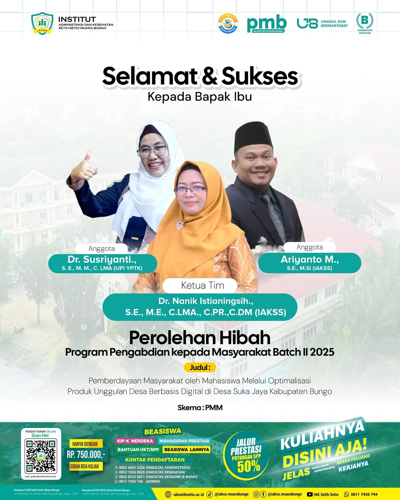 Wujud Kontribusi Nyata: Dua Dosen IAKSS Siap Realisasikan Inovasi Melalui Hibah Pengabdian Masyarakat 2025