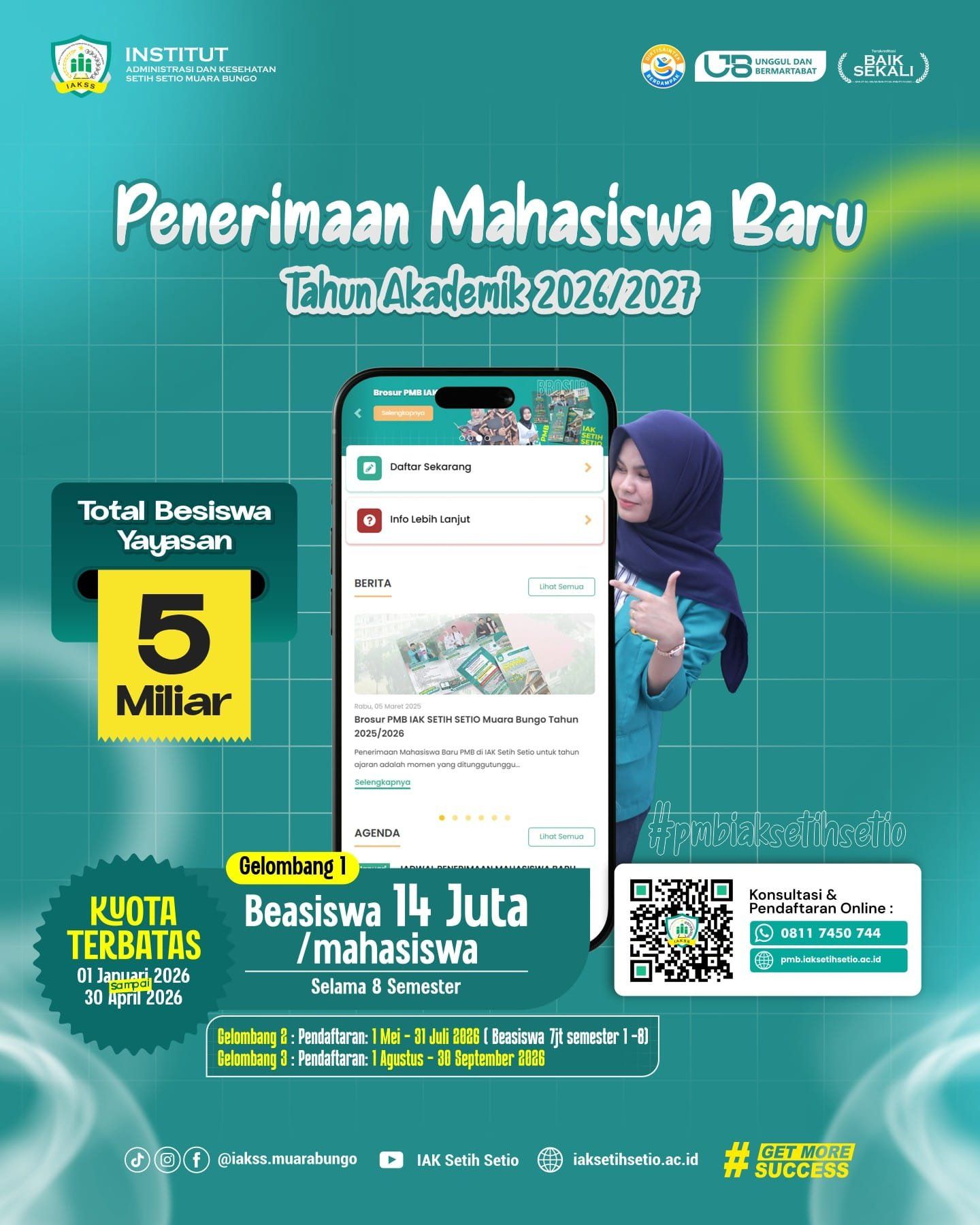 Penerimaan Mahasiswa Baru IAK Setih Setio 2026 - Beasiswa 14 Juta